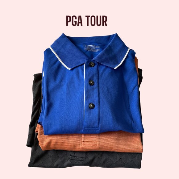 PGA TOUR Golf Polo Shirt XXL Tech Zone Moisture Wicking Licensed- SET OF 3 - Picture 1 of 16